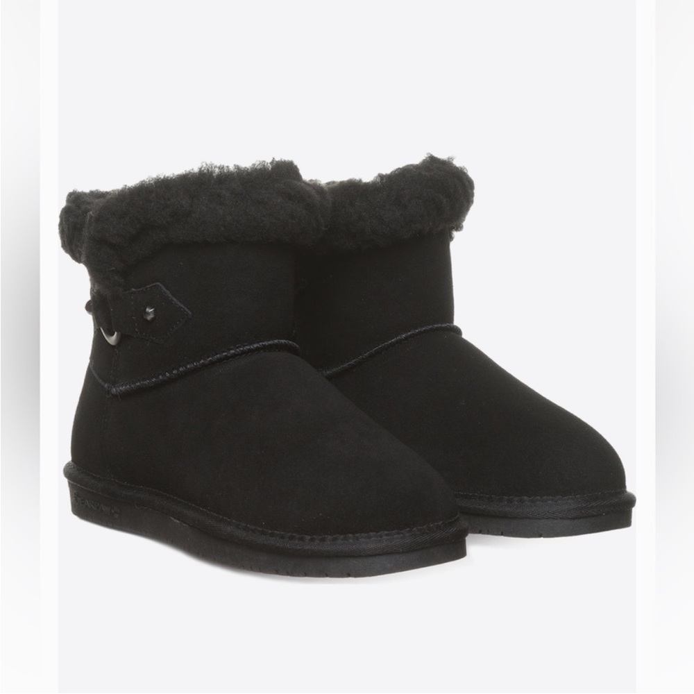 BearPaw Wren Faux Shearling Lined Bootie Black Suede Women’s Size 10 Winter - Picture 8 of 11